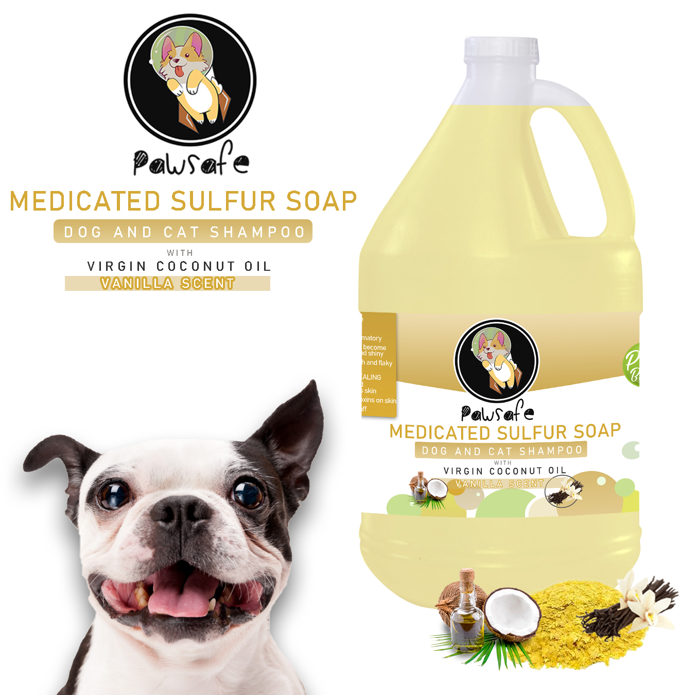 Medicated Sulfur Soap for Dogs and cats, Anti mange, anti scabies, anti