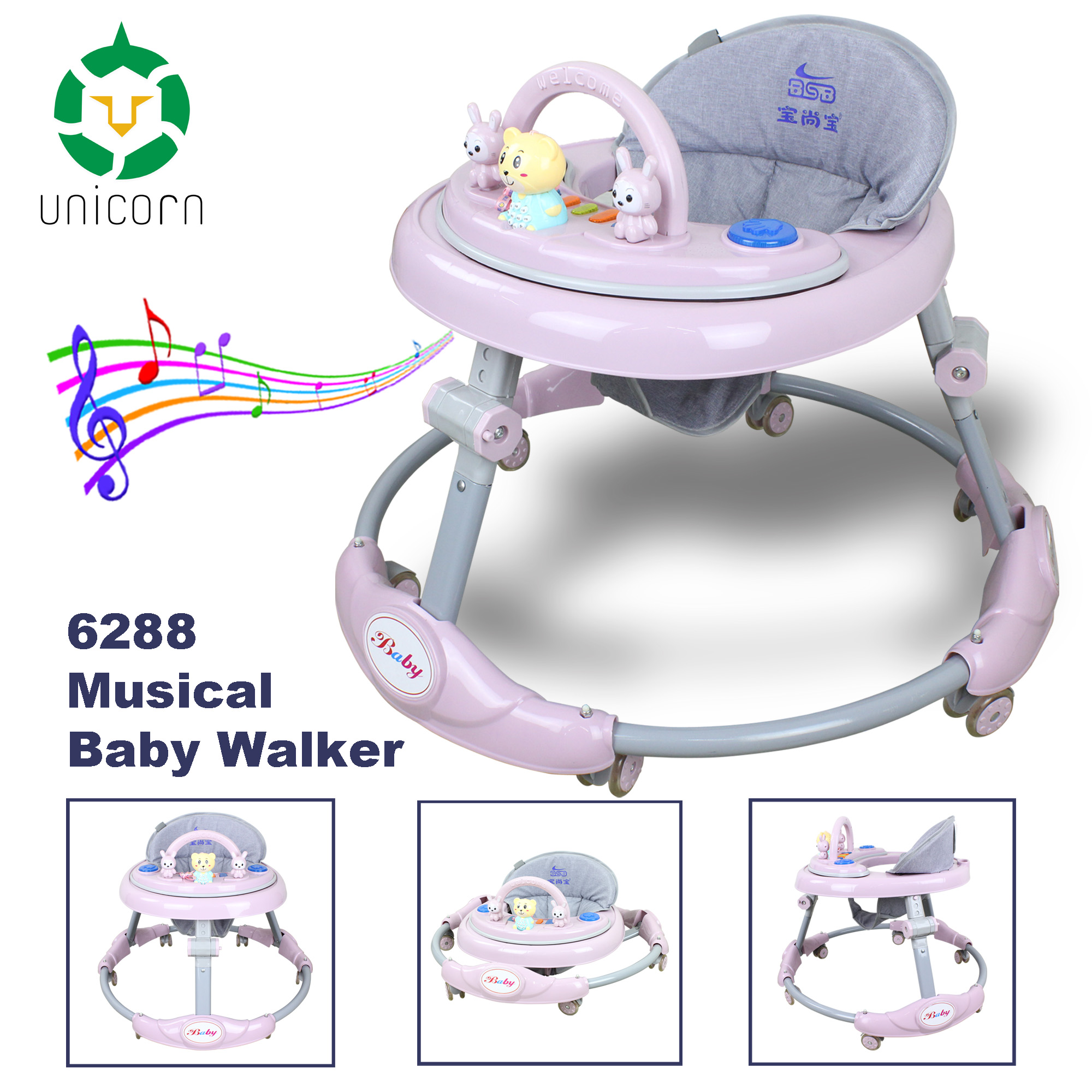 unicorn baby walker