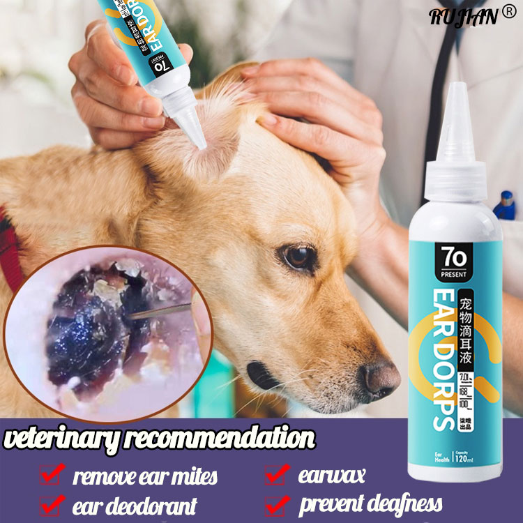 🐱For cats and dogs RUJIAN Ear Drops for Dogs and Cats 120ml Ear