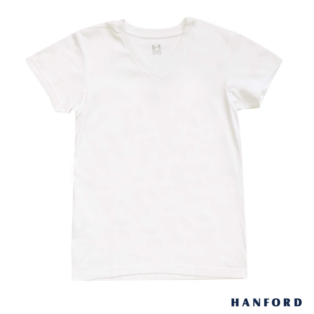 Hanford Mens V Neck Tshirts Hanford White V Neck Tshirt Hanford