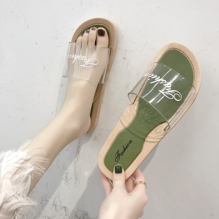 flat transparent sandals