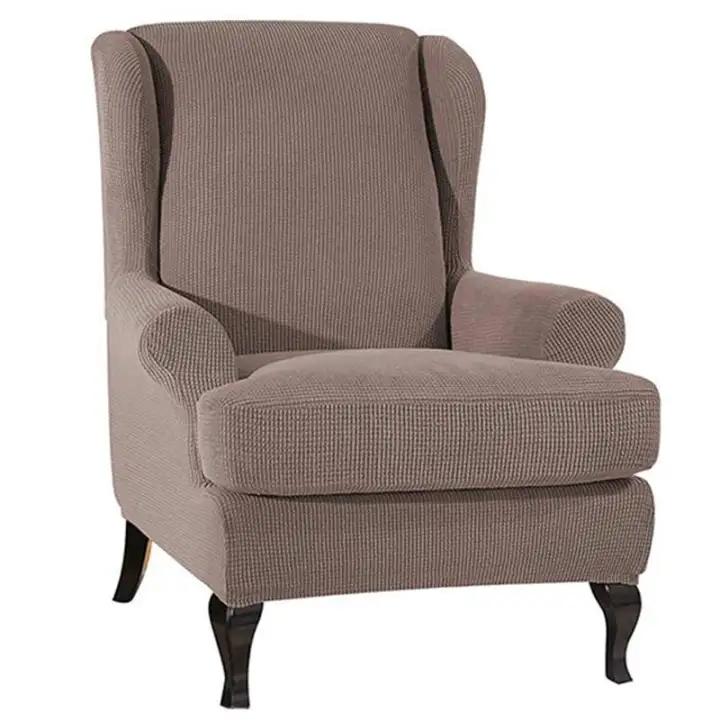 Wingback Sloping Arm King Back Chair Cover Elastic Armchair Wing
