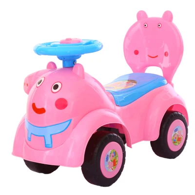 CX1 Peppa Pig's new children's twist car baby sliding yo-yo car with music 1-3 years old walker four-wheeled play
