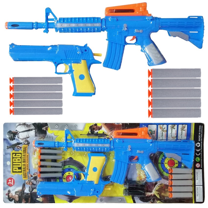 Blaster Air Nerf Gun PUBG Soft Bullet Blaster Toy Gun Dual Play Bundle
