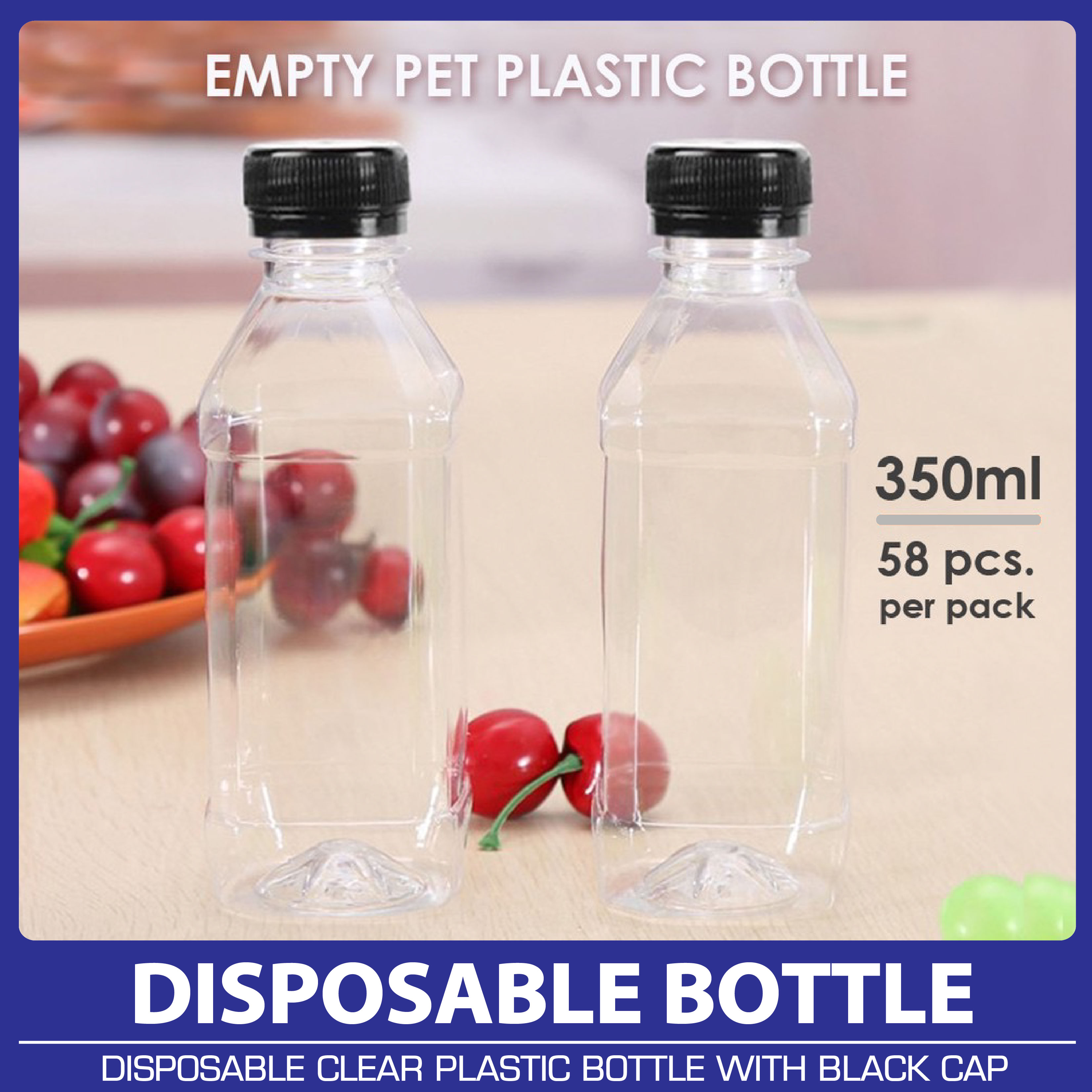 EMBRACE PH 350mL 58 pcs Empty Disposable Plastic Bottles Transparent Disposable Plastic Bottles