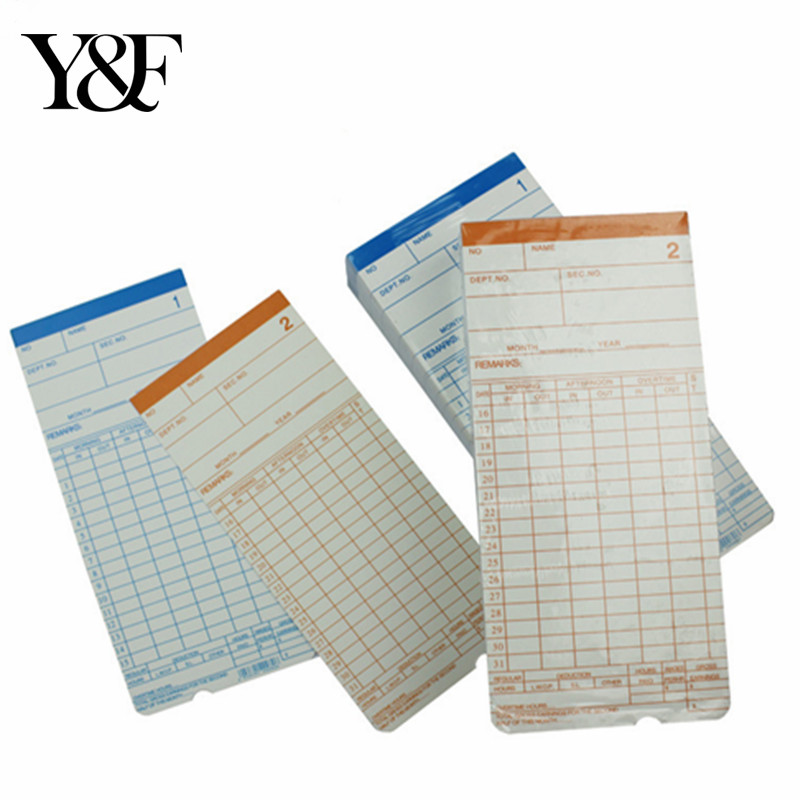 Yo-Fun 100pcs Timecard / Time card for bundy clock time attendance ...
