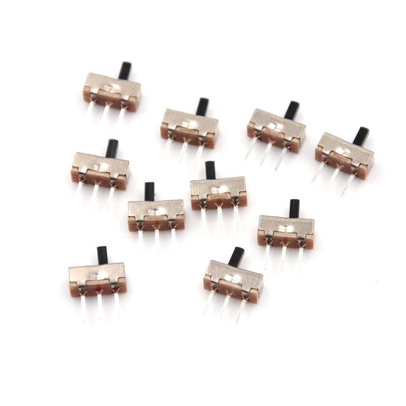 100pcs SS12D00G4 SPDT Slide Switches - 3 Pin, 2 Position, Vertical PCB Mount, 1P2T