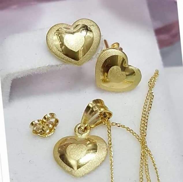 18k Saudi Gold Jewelry Set Design