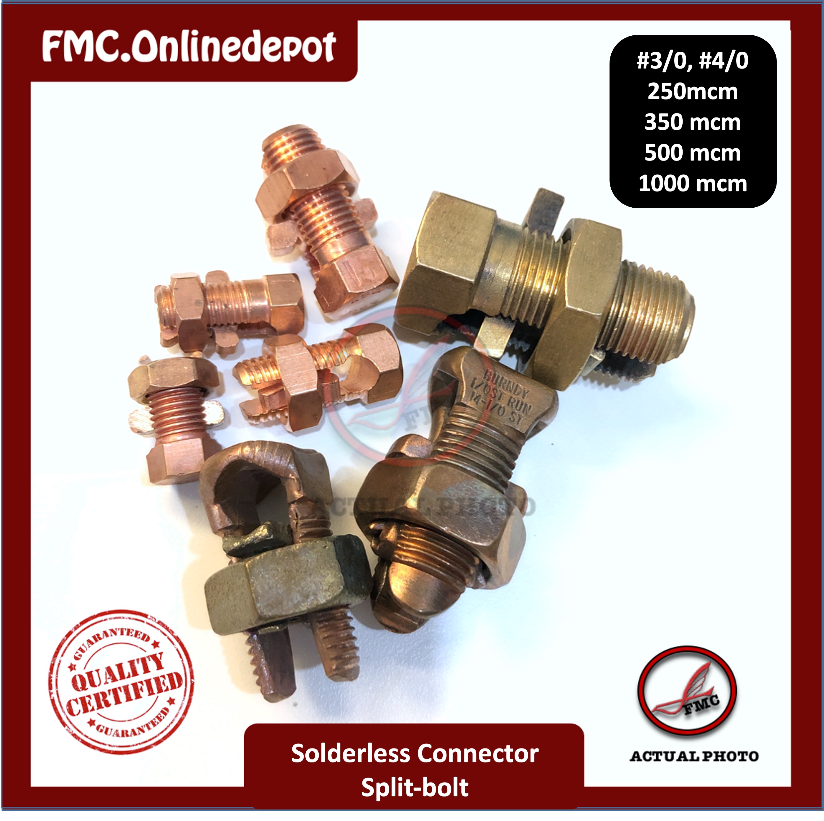 Solderless Connector for wires 3/0 4/0 250mcm 350mcm 500mcm 1000mcm