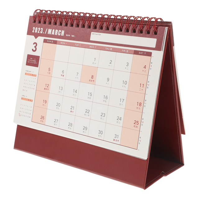 Calendar Desk Standing Desktop Monthly Mini 2023 Table Tabletop Planner ...