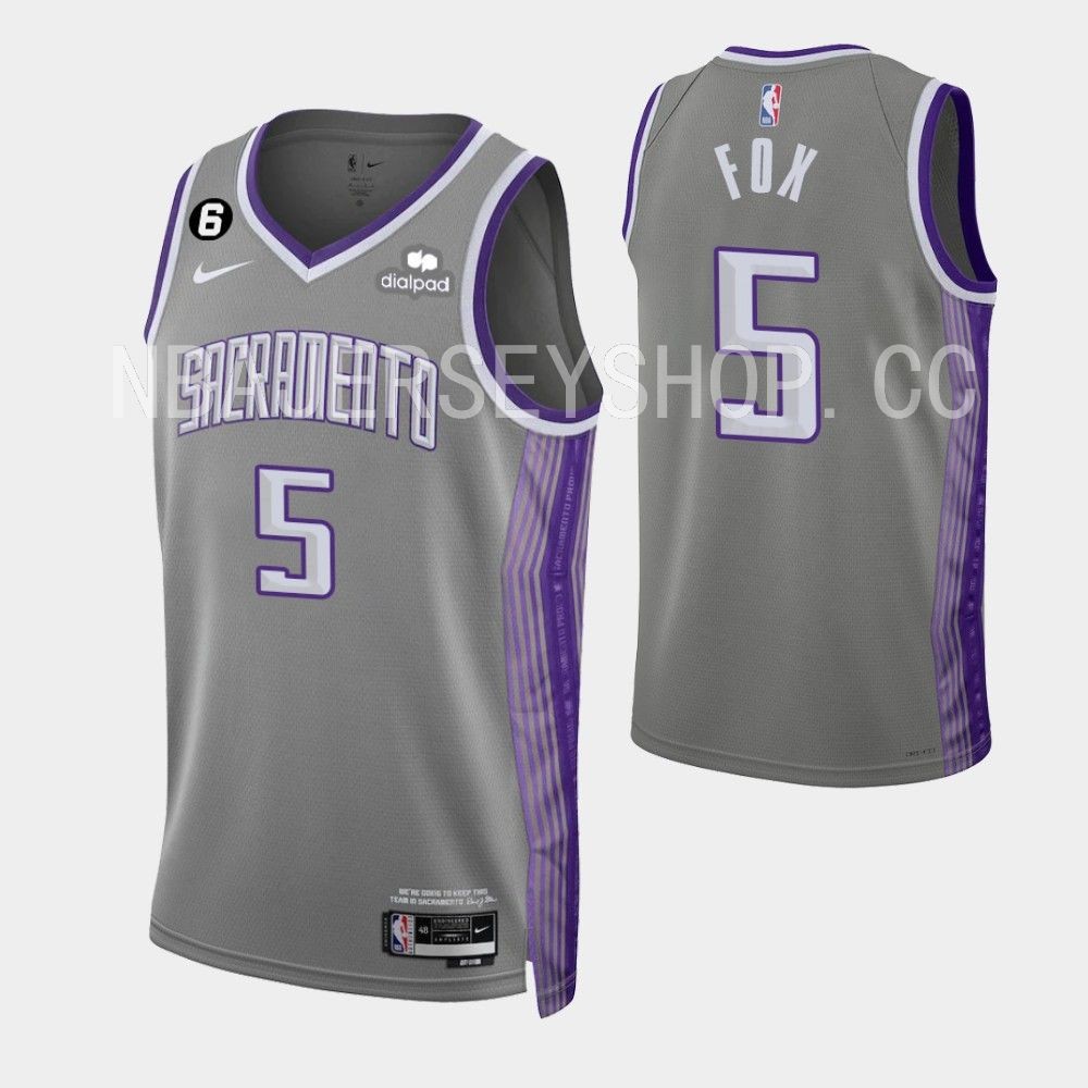 Men's Sacramento Kings De'Aaron Fox #5 Nike Purple 2022/23 Swingman Jersey  - Icon Edition