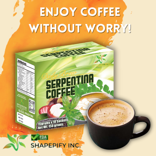 DAILY BREW SERPENTINA COFFEE WITH STEVIA, SHAPEPIFY INC, NATURAL