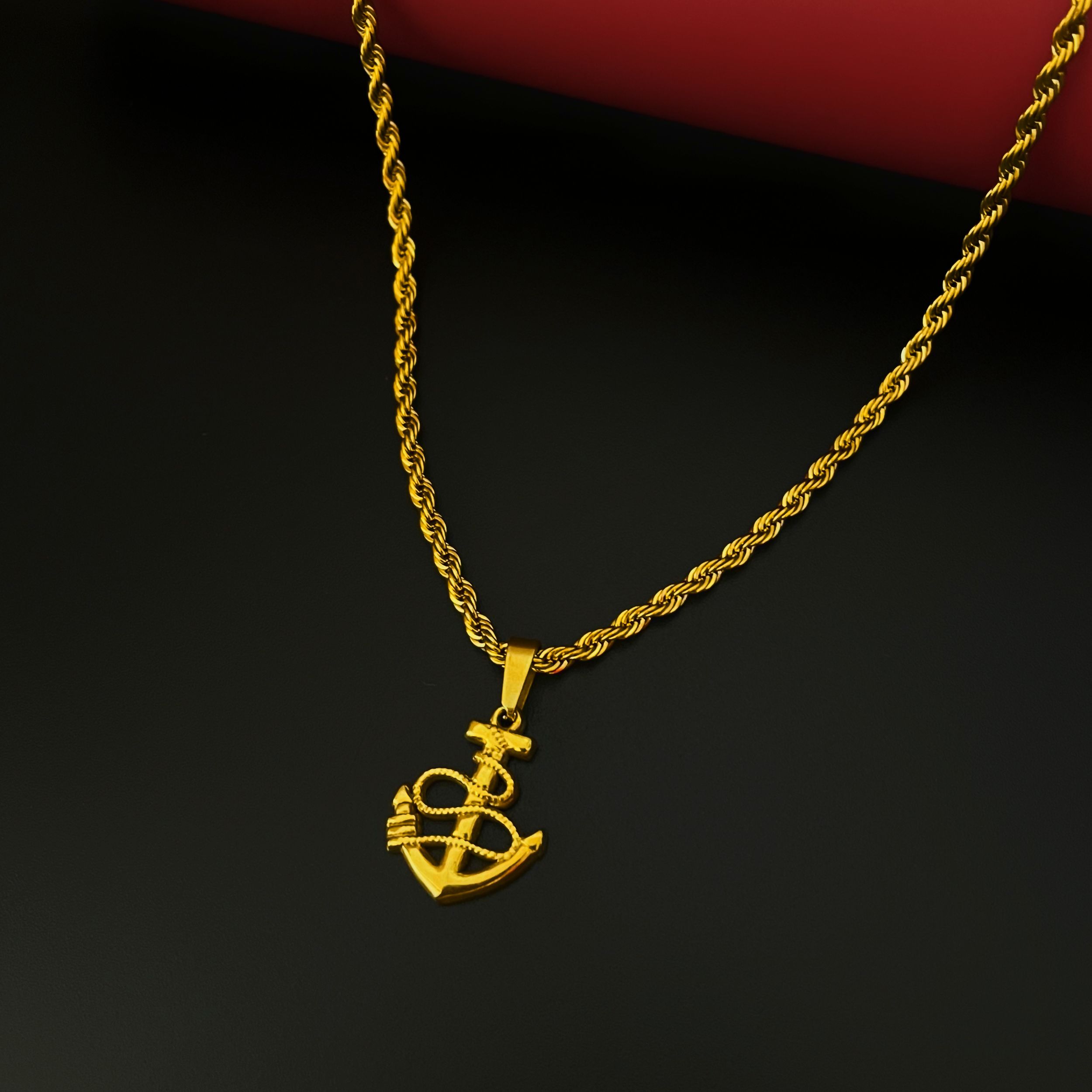 Anchor Pendant Stainless Steel Necklace 