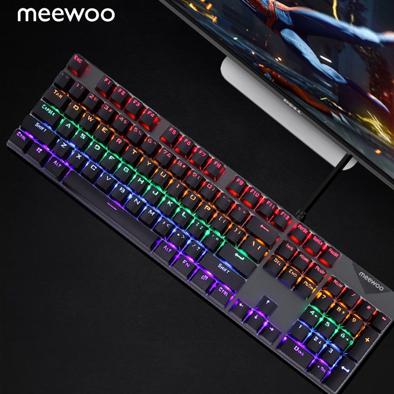 rakk keyboard Meewoo REAL Blue Switch RGB Mechanical Keyboard 104 Button Gaming Keyboard RGB