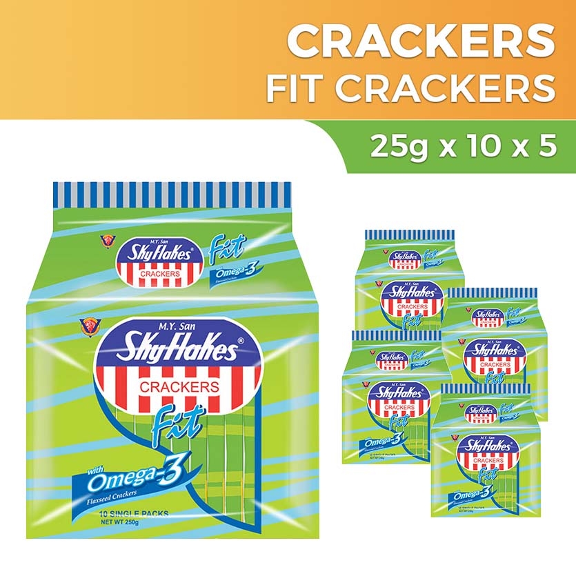 Skyflakes Fit Crackers Omega3 with Flax seeds 25g x 10 X 5 Lazada PH