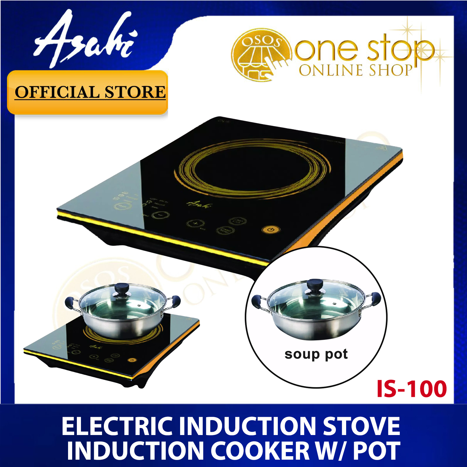 Asahi Original Electric Induction Stove Induction Cooker with Pot IS