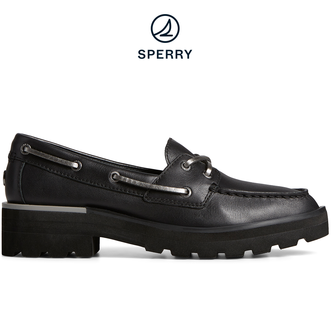 Black boat shoes womens online