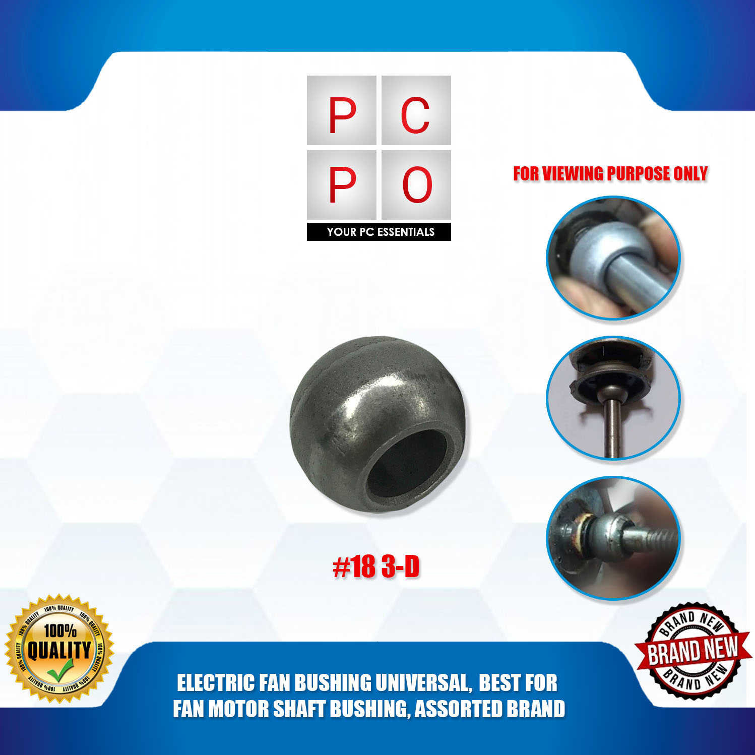 ELECTRIC FAN BUSHING UNIVERSAL, BEST FOR FAN MOTOR SHAFT BUSHING