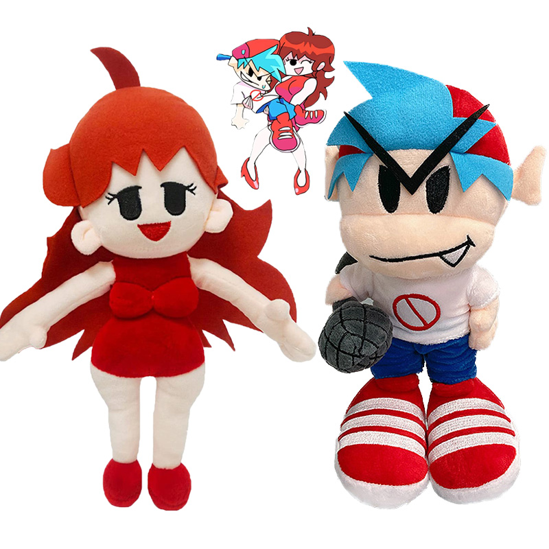 Set of 2 Friday Night Funkin GF Plush Toy Cute Girlfriend Plush Toy ...