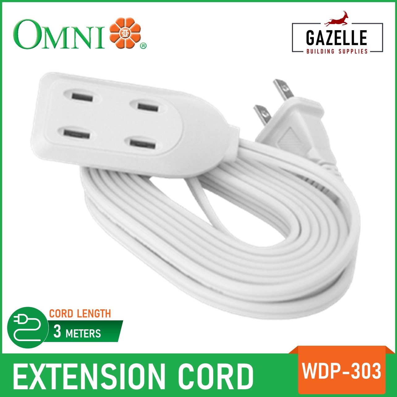Omni Extension Cord Set W/ Switch Gang Meter Wire WEM050 WEM050