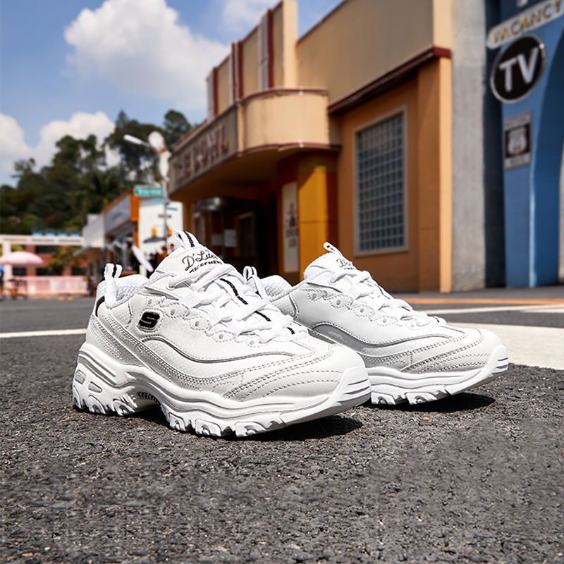 skechers white slip ons