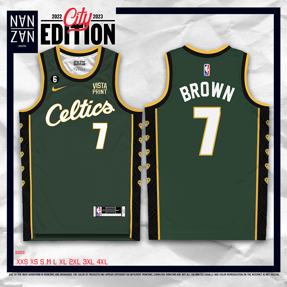 NANZAN 2022-23 City Edition NBA BOSTON CELTICS Jaylen Brown Sublimation  Premium Jersey