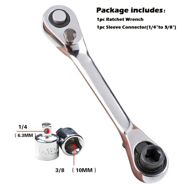 Mini 1/4" Double Ended Quick Release Ratchet Wrench - Compact Screwdriver Bit Adapter Rod 9 thumbnail image