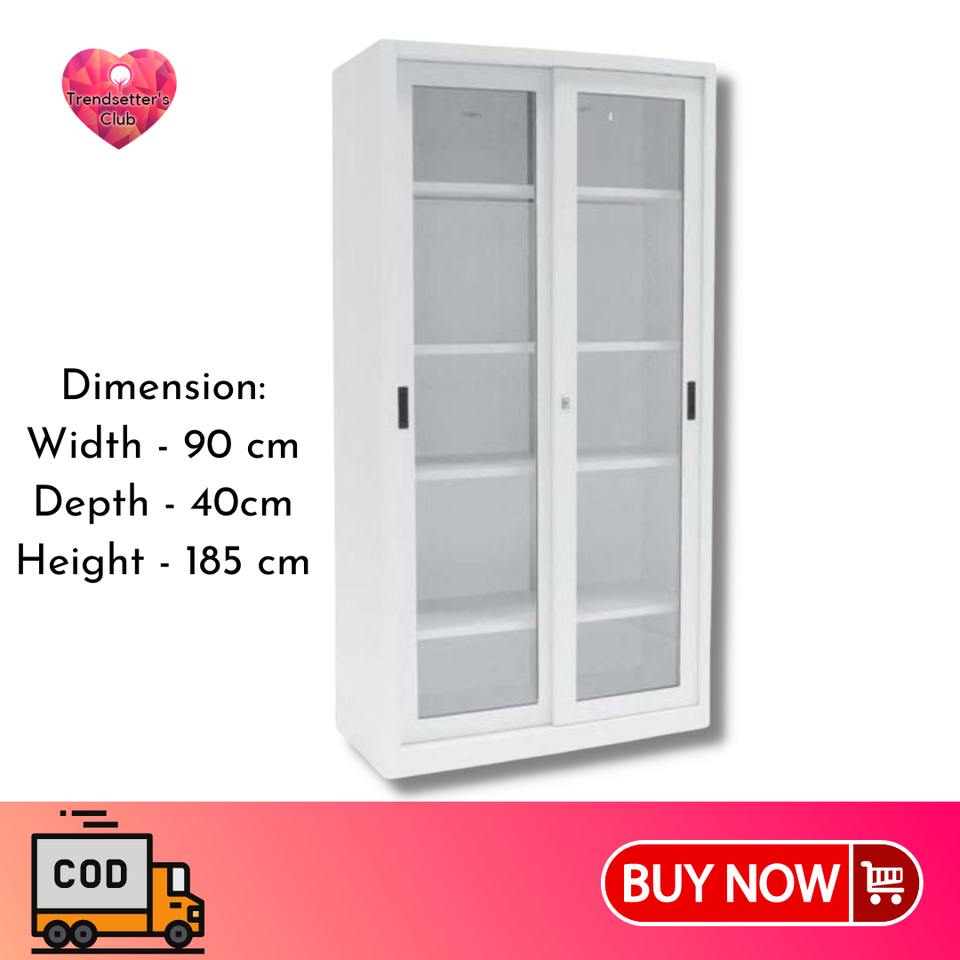 GLASSS SLIDING DOOR SHELVING STEEL FRAME Lazada PH