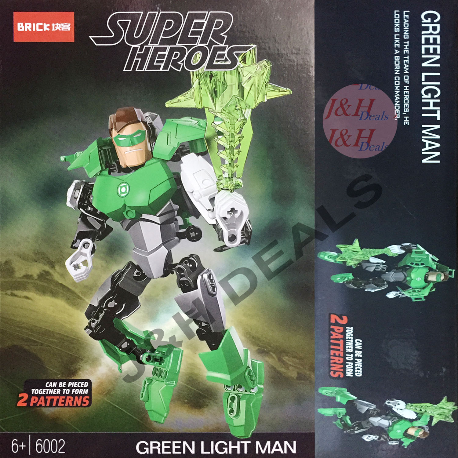 6002 Alliance Superhero Green Lantern Man Assembly Building Block Toy Gift 