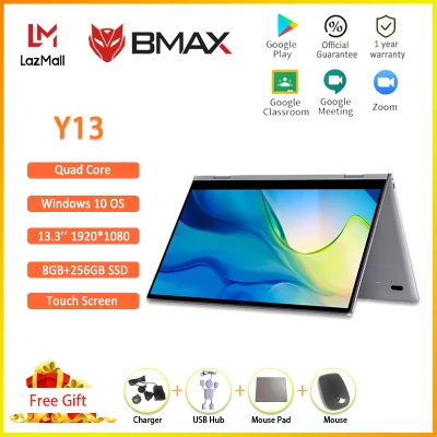 [1 Year Warranty] BMAX official Y13 360° Laptop 13.3 inch Notebook Windows 10 8GB LPDDR4 256/512GB/1T SSD 1920*1080 IPS Intel N4120/N4100 touch screen laptops