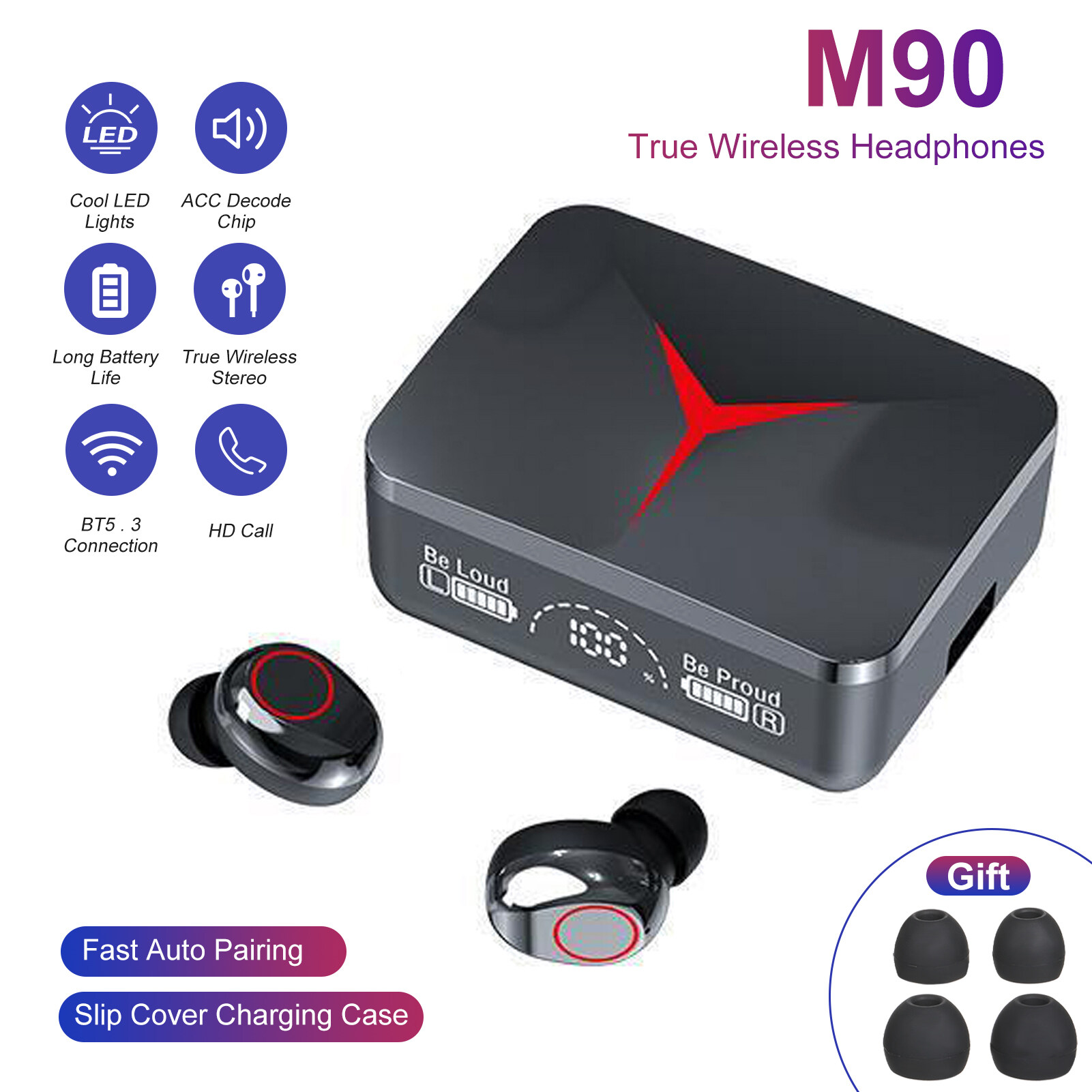 Laud True Laud Earbuds Instructions M90 Pro Bluetooth Wireless