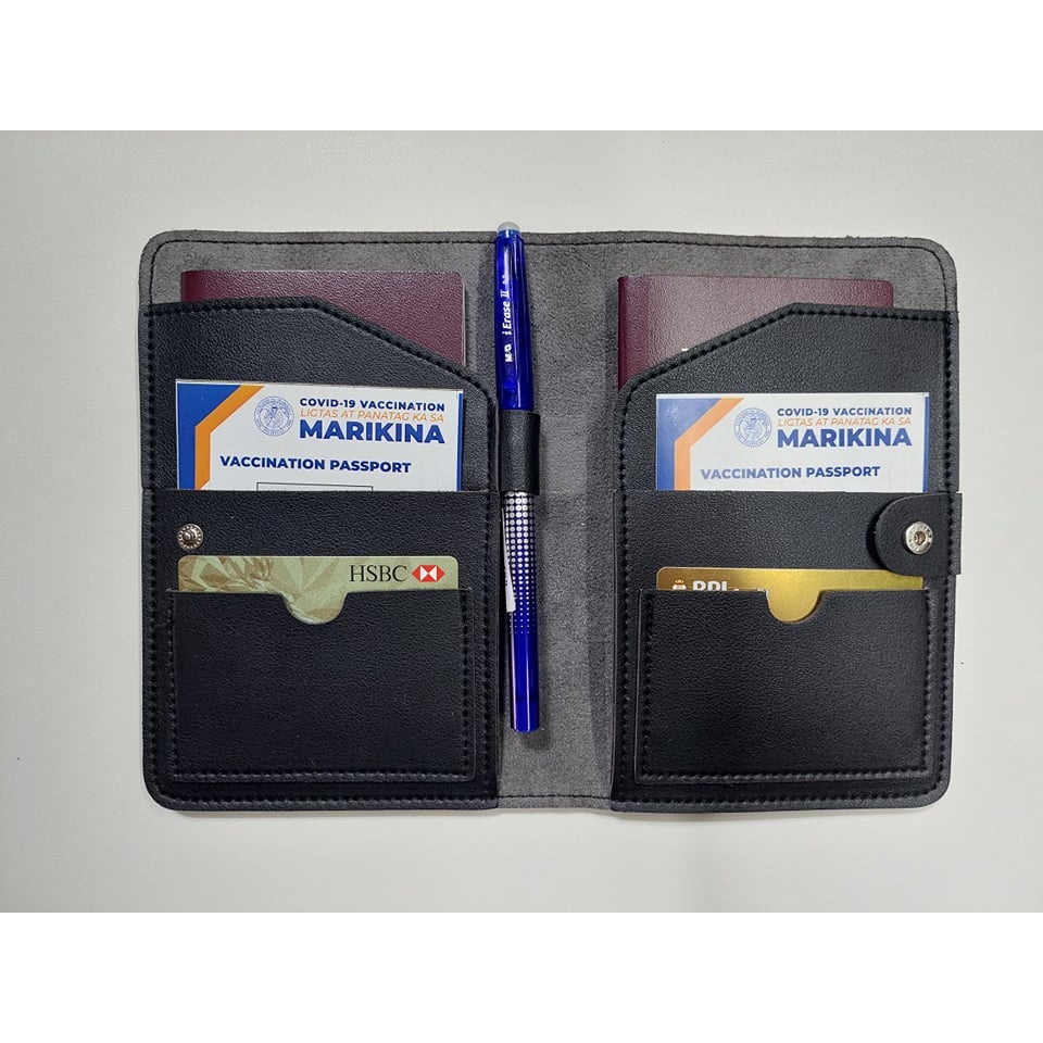 【Quick Send】Personalized Dual Passport Holder with Pen Loop Lazada PH