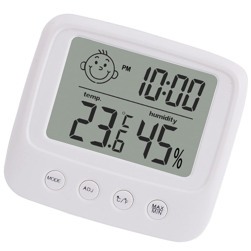 LCD Digital Temperature and Humidity Meter with Time and Date ...