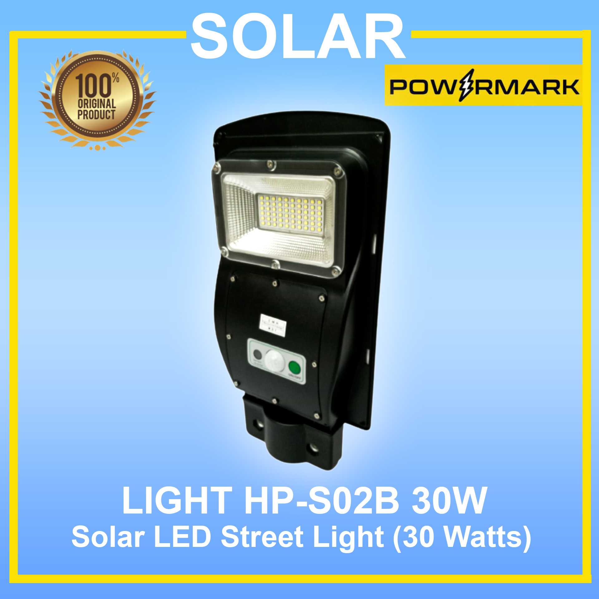 SOLAR LIGHT HPS02B 30W Solar LED Street Light (30 Watts) [POWERMARK