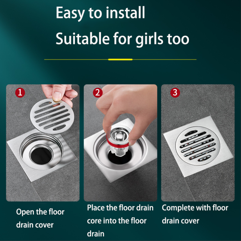 Bathroom floor drain hair filter Anti-rust and anti-odor sewer drain ...