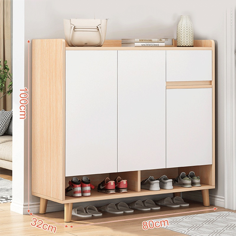 EXINHOME Home Shoe Cabinet Wood Shoe Rack Organize Large Storage Shoe ...