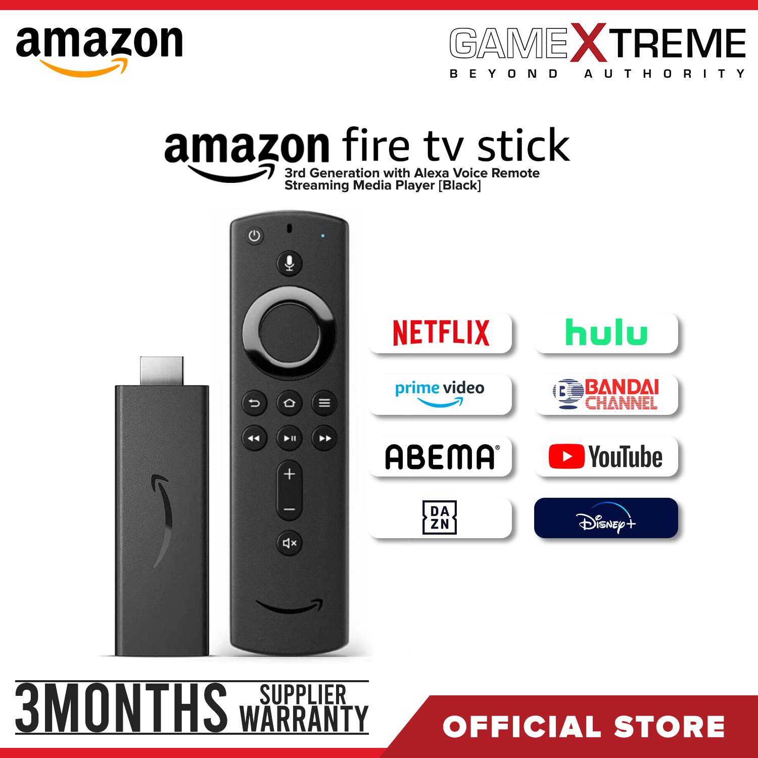 - Fire TV Stick (3rd Gen) with Alexa Voice Remote