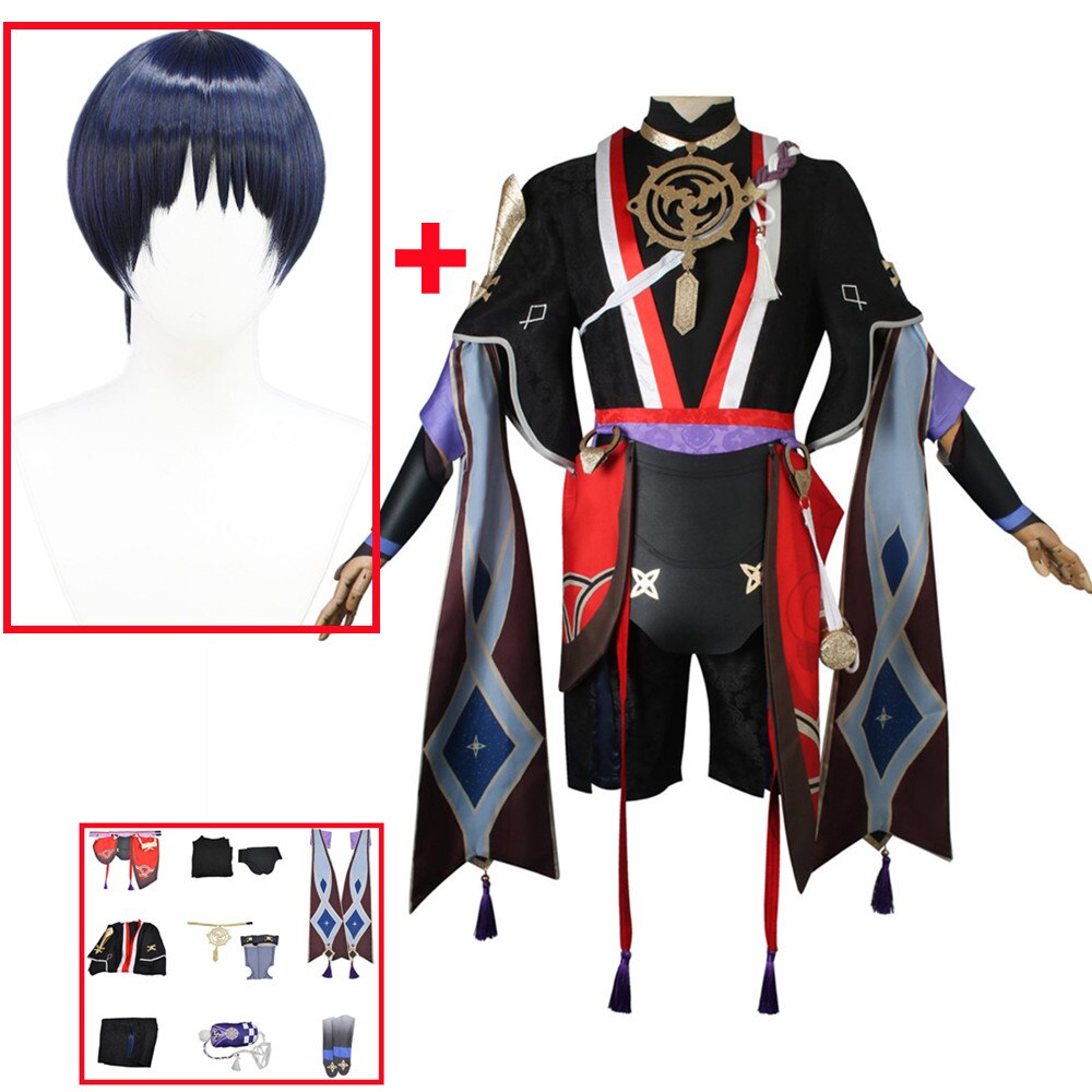 Genshin Impact Scaramouche Cosplay Outfit Jogo De Roupa Anime Fantasia  Festa De Carnaval Conjunto Completo - Escorrega o Preço
