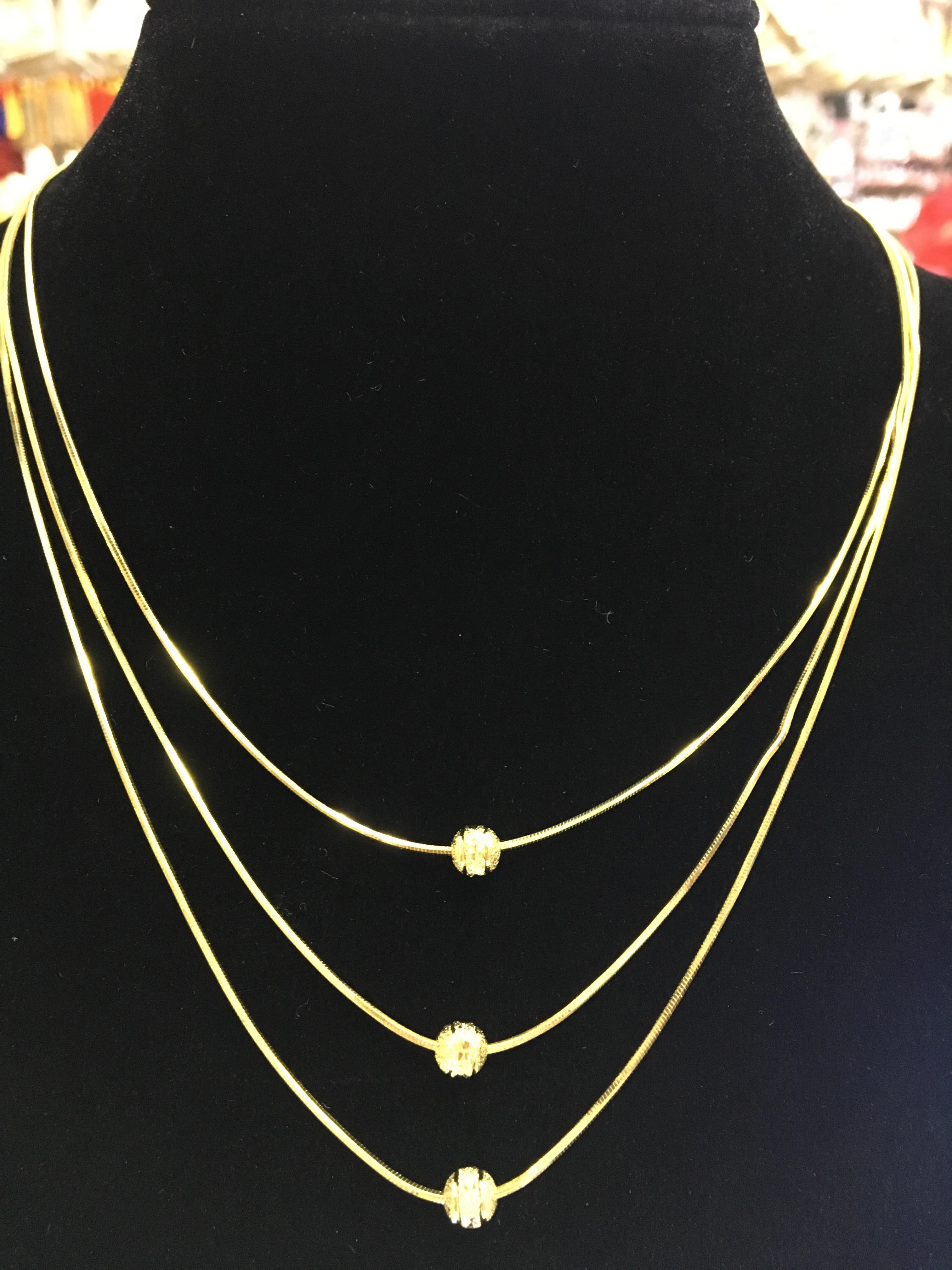 Bangkok Gold 3 Layer Necklace 18k 