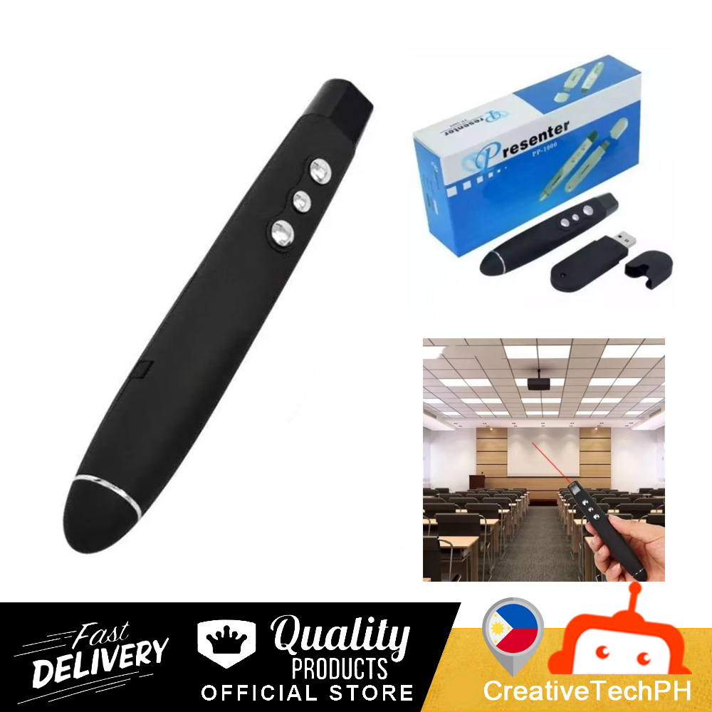 PP-1000 Wireless Presenter Powerpoint PPT Laser Pointer (Black) | Lazada PH