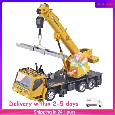 8-Channel Remote Control Construction Truck Crane Rechargeable Remote Control Lifting Simulation Engineering Crane Elevator Toys Children's Toy Model