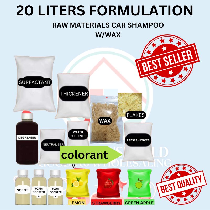DIY CAR SHAMPOO WITH WAX COMPLTE SET 20 LITERS FORMULATION HIGH END