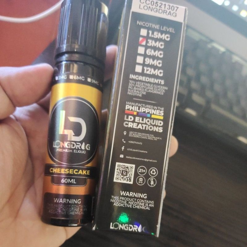 Long Drag Cheesecake legit (new Packaging) 3mg 6mg 9mg and 12mg ejuice Lazada PH