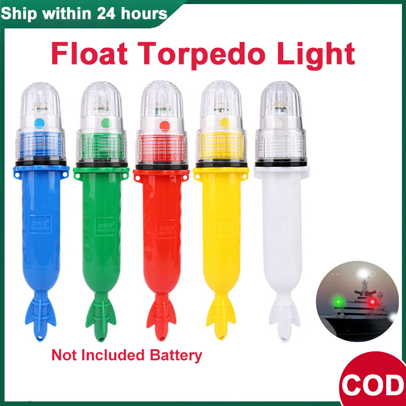 Fishing Float LED Light Torpedo Light Waterproof Night Warning Flash Lamp  For Fishing Boats Fishing Net Lights Buoys Not Included Battery