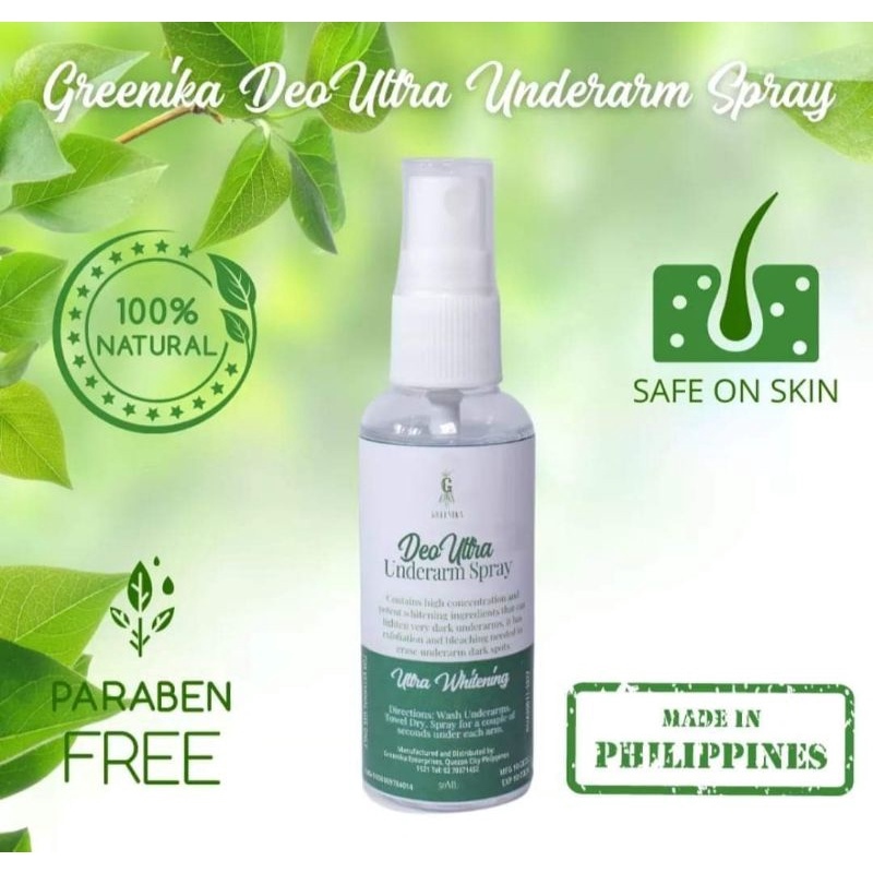 Greenika Deo Ultra Underarm Spray Whitening Skin Armpit Anti Sweat Odor