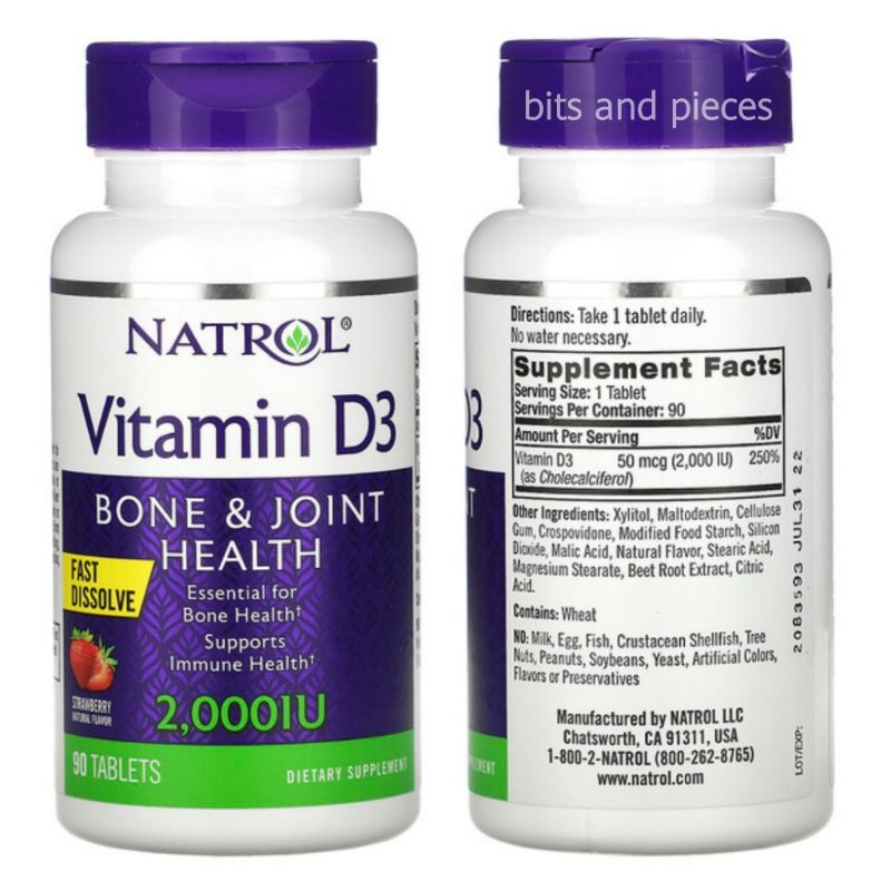 Health food NATROL VITAMIN D3, Bone & Joint Health, 2,000 IU or 5,000