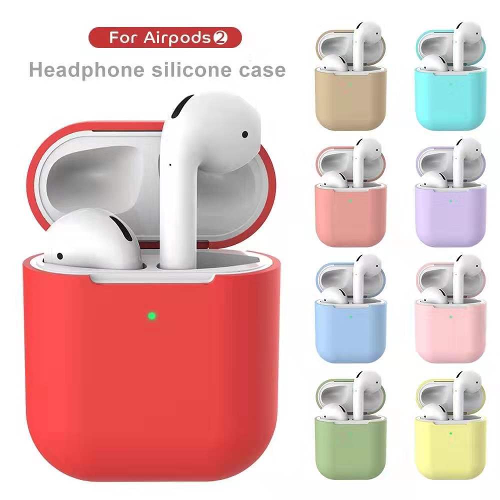 AirPods 1 2 silicon case 2 colors universal soft candyfor Apple