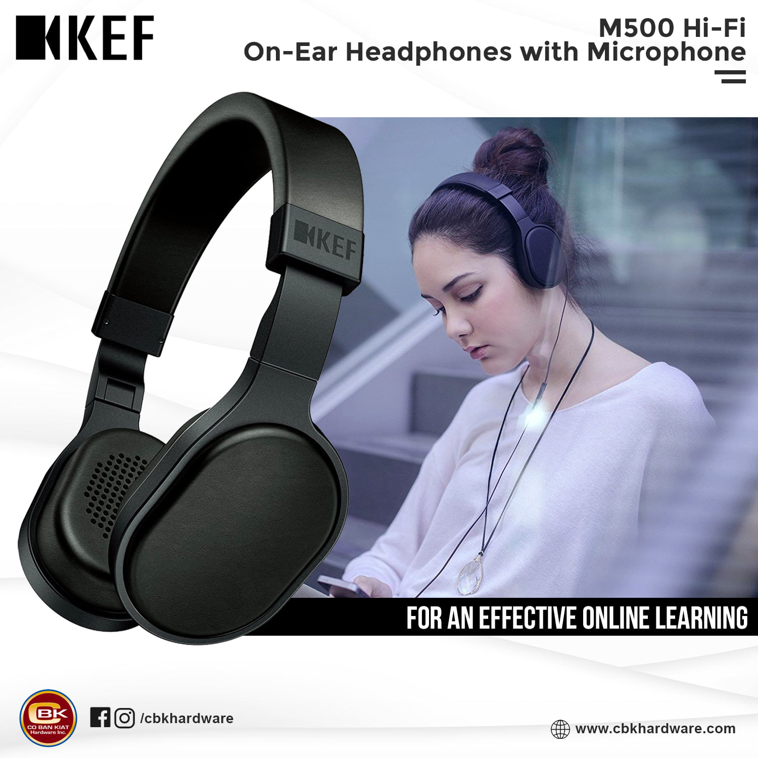 KEF M500 HIFI OnEar Headphones (Silver/Black) Lazada PH
