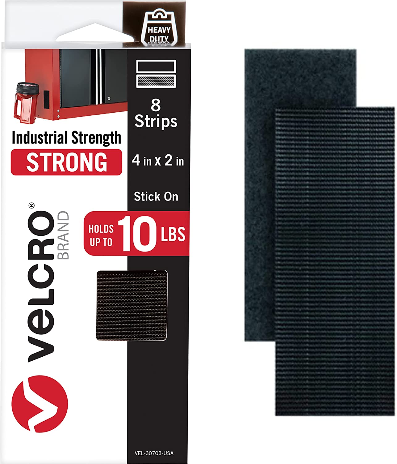 VELCRO Brand Industrial Strength Fasteners | Stick-On Adhesive |  Professional Grade Heavy Duty Strength Holds up to 10 lbs on Smooth  Surfaces | Indoor