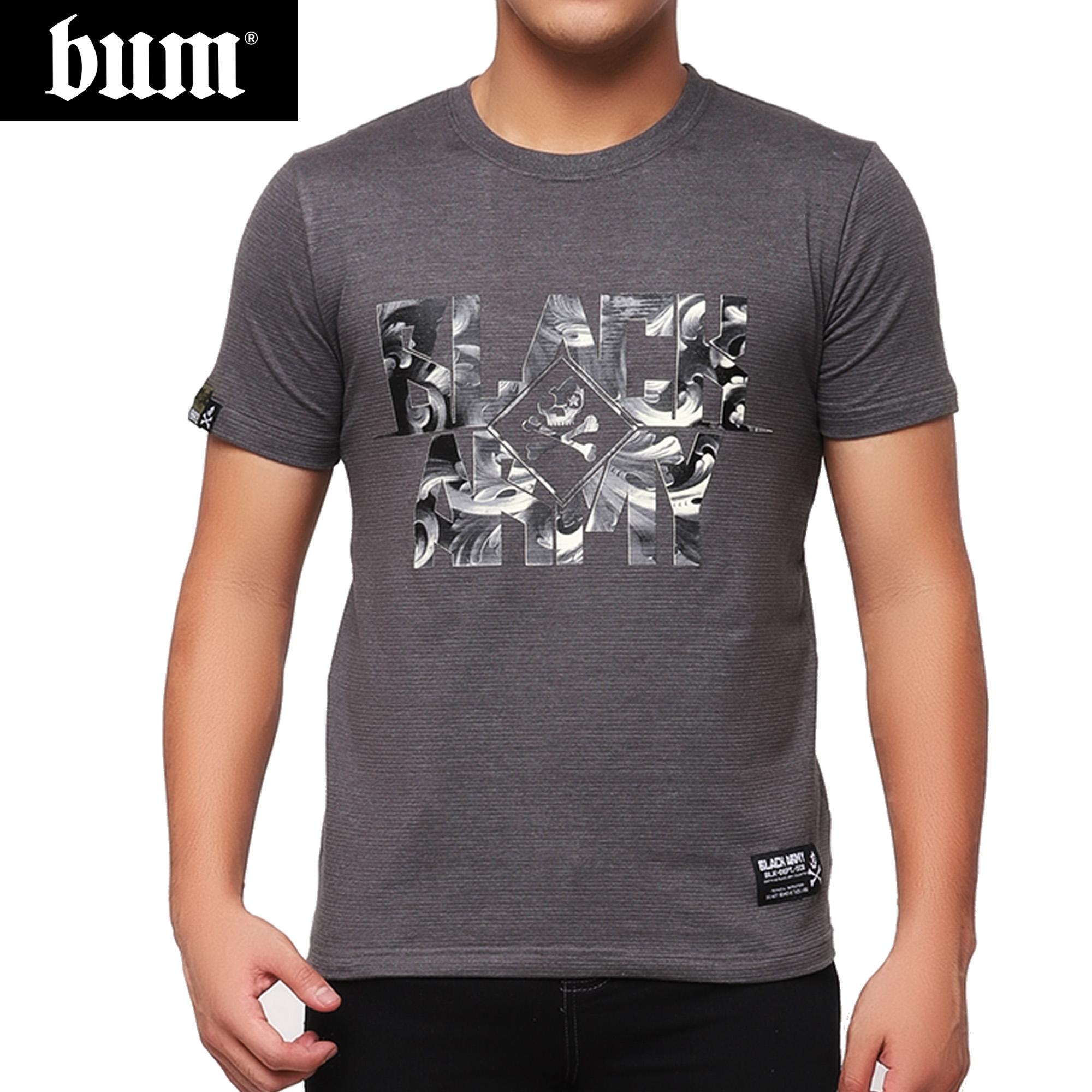 BUM Mens Black Army Logo Tees (Dark 